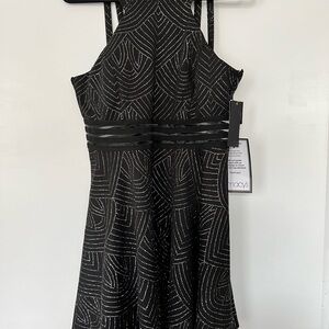 Black Dress with Sparkly Silver Pattern